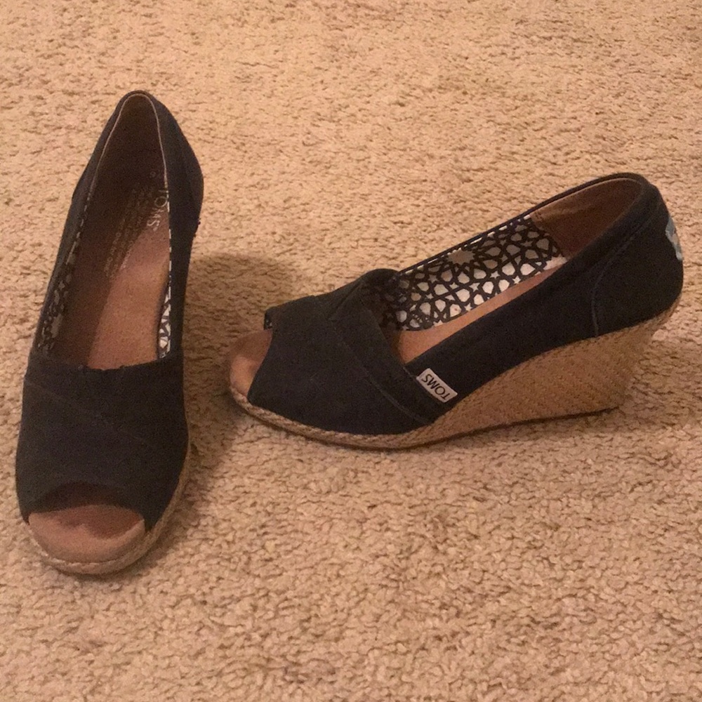 Black Toms wedges